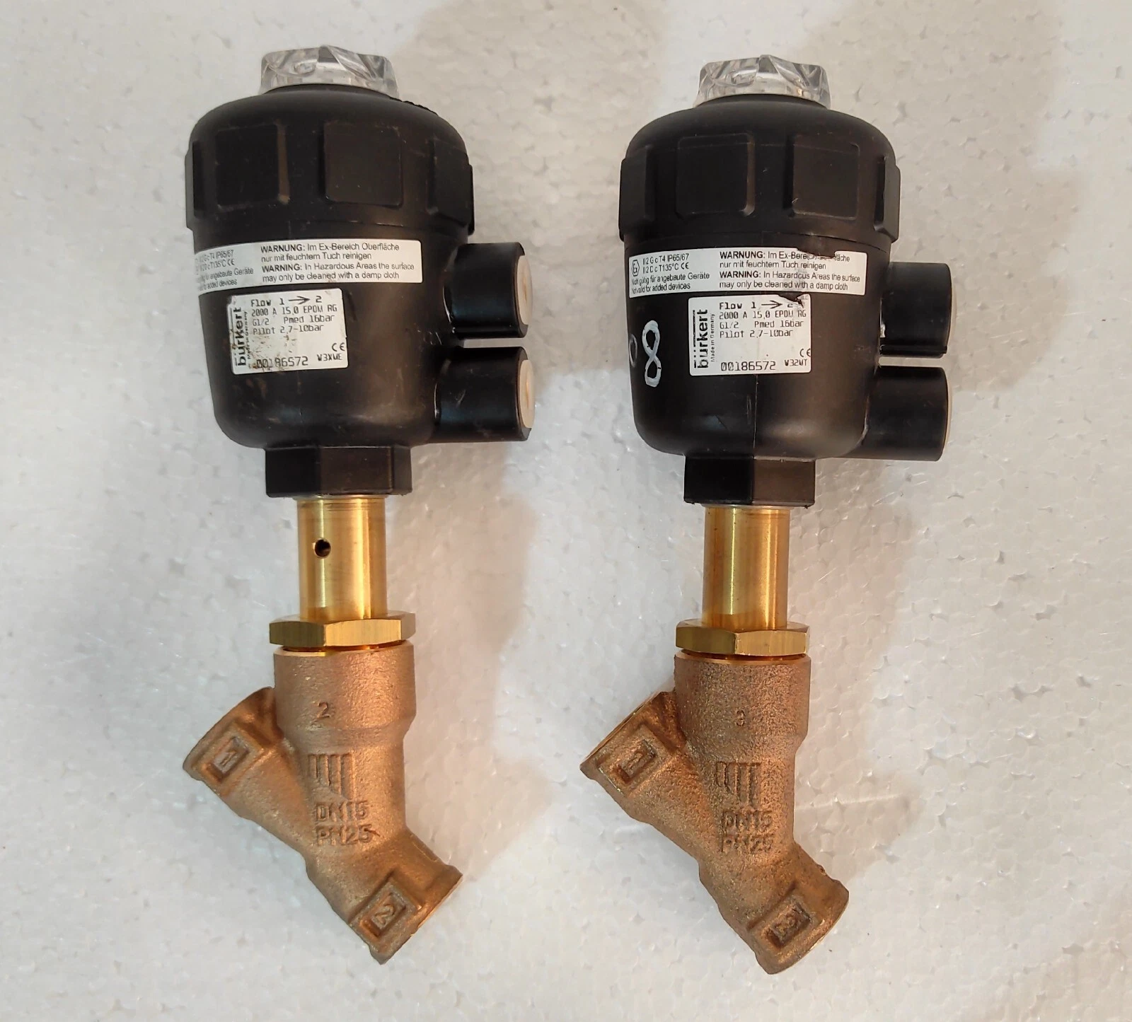 Bürkert 2000 A 15,0 Pneumatic Angle Valve EPD RG G1 Pmed 16 Bar Pilot 2,7-10 Bar